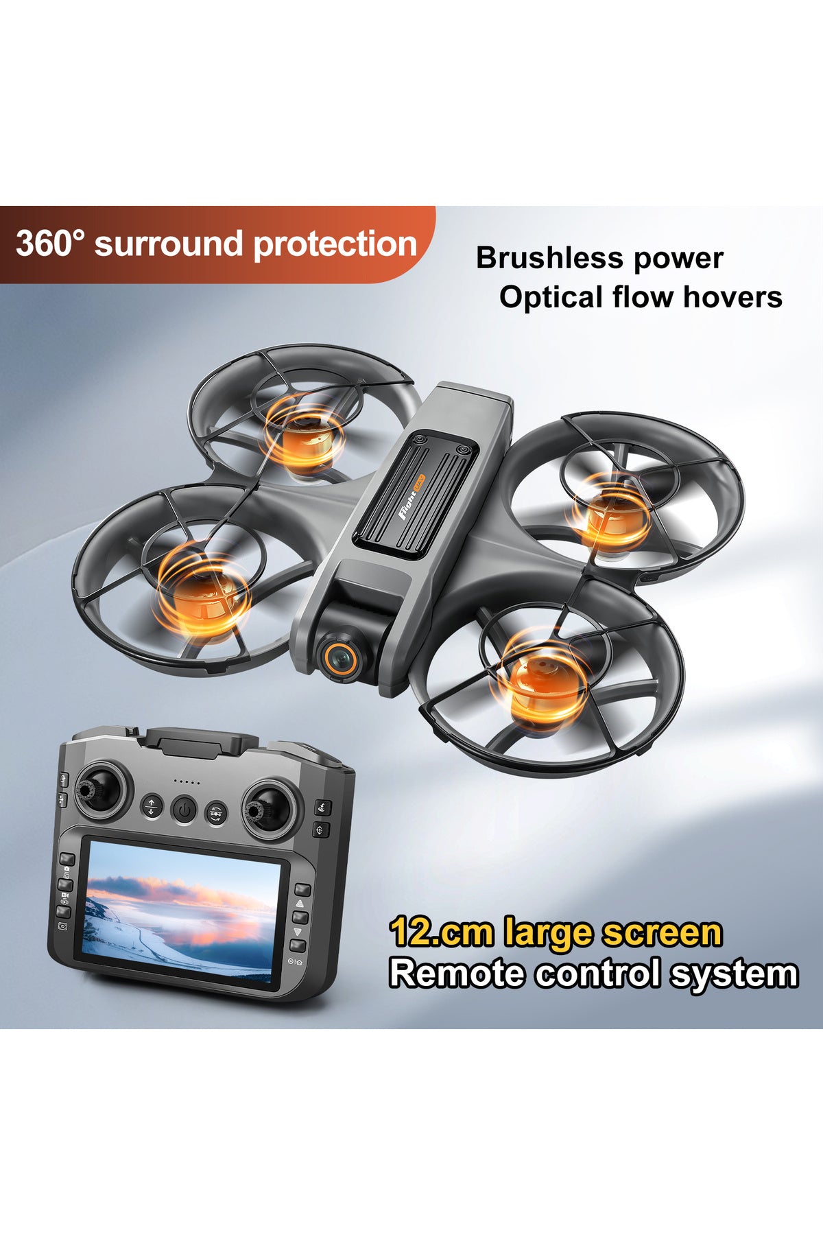 Soundwave Noe - Drone GPS LCD Kumanda ekranlı pervane korumalıklı çarpışma sensörlü (OTOMATİK GERİ DÖNÜŞ)
