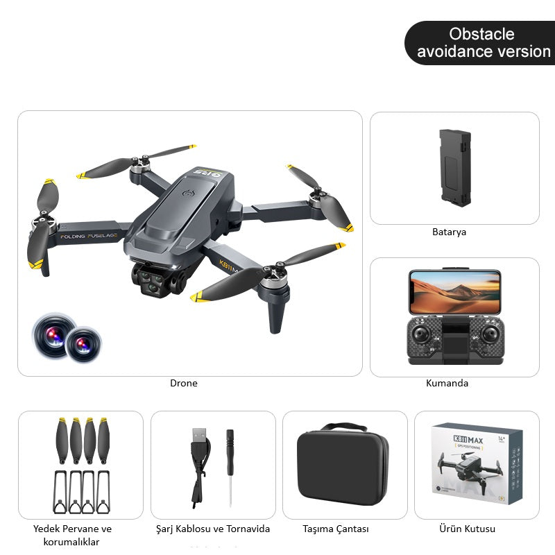 SoundWave Mini 3 Plus Gps Drone Haritalar Takip Et Taşıma Çanta Oto Eve Dön 1 Batarya 20dk Uçuş Engel Algı
